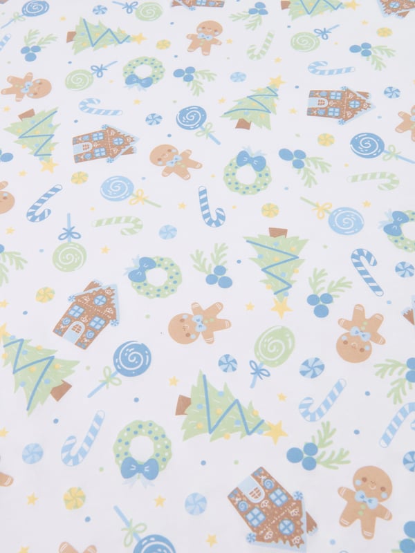 Introducing the Baby Boys Sweet Gingerbread Swaddle Blanket by Magnolia Baby, in pristine White color ‚ an addition of high-fashion to Baby Boys' nursery collections! Here are its sterling features:  Gingerbread Design ‚ A sprinkle of fun added with whimsy gingerbread prints, instantly getting your baby into a comfortable &amp; playful mood.  Luxuriously Soft ‚ Tailored from premium fabric that promises a velvety feel against baby's sensitive skin, securing them in cozy comfort.  Next-Level Nursery ‚ This chic swaddle blanket uplifts your Baby Boy's nursery essentials, becoming a highlight in no time. Gift your little one with this high-quality blanket, letting him drape in style!