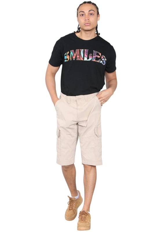 Cargoshorts voor heren Sneldrogende stretchshorts met meerdere zakken. - Beschikt over lichte stretch aan de tailleband. - Sneldrogend materiaal, knip- en naaiontwerp. Ontwerp met 9 zakken wordt geleverd met een speciaal vak voor een mobiele telefoon aan de linkerkant, beveiligd met ritssluiting, 2 voorzakken met extra stoffen stiksels, 2 zijzakken met klittenbandsluiting en boven zijzakken zijn er 2 kleine zakken. - 2 achterzakken met klittenbandsluiting. Ritssluiting, knoopsluiting. - Binnenbeenlengte 13". Gemaakt van duurzame, sneldrogende, hoogwaardige en elastische katoenmixstof. - Ideaal voor elke buitenactiviteit en dagelijks gebruik.