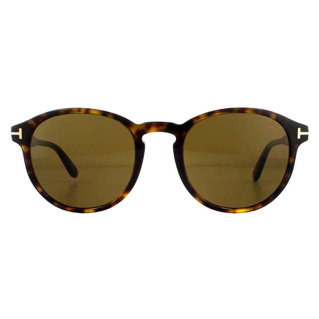 Tom Ford Sunglasses Dante FT0834 52J Dark Havana Roviex Brown are a cool retro style with the rounded shape and keyhole bridge design and lovely tapering temples. The iconic "T" metal icon wraps around the temple in typical Tom Ford style.