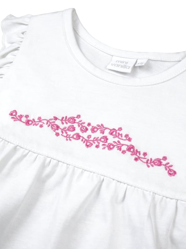 These comfortable shortie pyjamas for girls are made from soft cool cotton and feature a unique check that was created by our in-house design team. Complete with a complementary white woven top with pretty cap sleeves and dainty embroidery. The short has  fully elasticated waist with a frilled hem. They are sure to become a new bedtime favourite in the hot summer months!

Design & Fit

Classic white short sleeve top and shorts
Pretty Embroidery
Elasticated waistband
Easy, pull-on style
Fabric and Care

100% cotton seersucker
Machine wash
Safety warning: keep away from fire