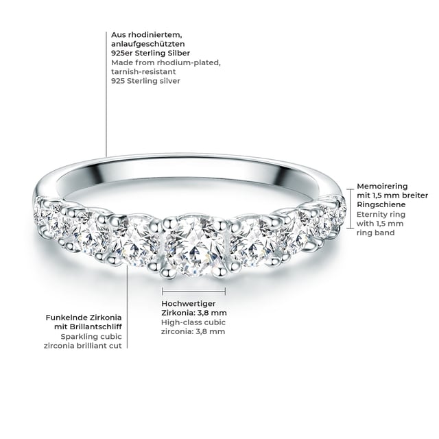 Everyone should see it at first glance: you and her dream woman belong together! With this strongly sparkling engagement ring from the jewelry manufacturer Tresor 1934 you can express in a charming way of your deep connection. When the time has come for great feelings, this filigree piece of jewelry in the storm conquers the women's heart. Made made of 925 sterling silver and with elaborately cut zirconia stones, this ring will always enchant its wearer. Provided with high -quality start -up protection, it becomes an absolute favorite companion for every day. Whether solo or carried together with the wedding ring: your wife is certainly often addressed on this fairytale ring!