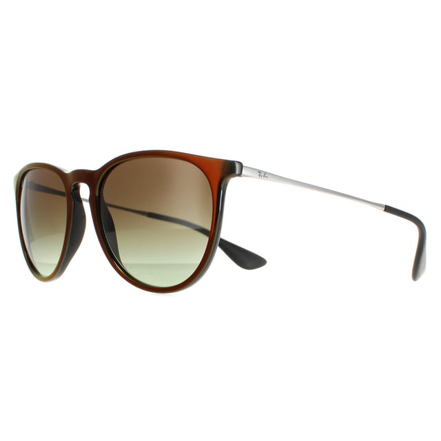 Ray-Ban Round Womens Mirror Red on Black Green Brown Gradient RB4171  Sunglasses this retro inspired sunglass feature a cool twist with the acetate frame merging into the metal arms and back into acetate on the temple tips. Awesome!