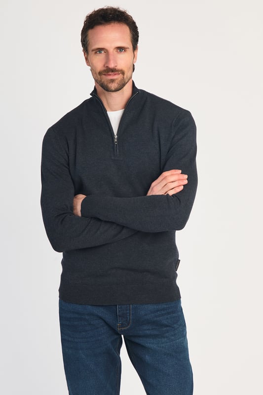 This stylish ½ zip jumper from French Connection is essential for the season. Features funnel neck with zip fastening, long sleeves, French Connection branding label, and ribbed elasticated neck, waist and cuffs. This lightweight jumper is great styled with French Connection jeans or trousers.