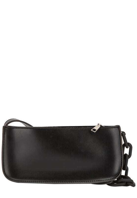An urban twist on the classic shoulder bag, introducing your new wardrobe staple! This minimalistic classic take on the 90’s statement piece features a shoulder strap that’s half PU leather and half a chunky chain to give this contemporary design a subtle hint of attitude while keeping your comfort in mind. Features: , CLAUDIA CANOVA debossed logo, Zip top fastening, Shoulder strap with chunky chain detailing, Inner slip and zip pockets Style Ref: 84679 BLACK