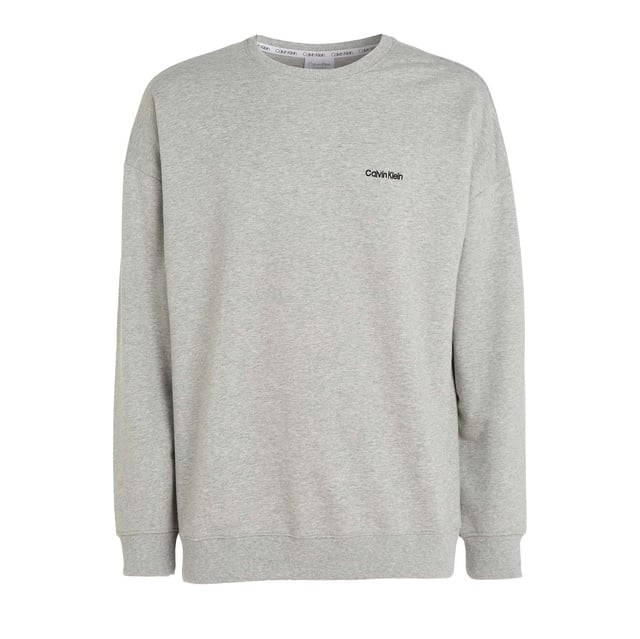 Mens Calvin Klein Lounge Sweatshirt in grey.- Ribbed crewneck.- Ribbed cuffs and hem.- Signature tape inside the neckline.- Calvin Klein embroidery on the chest.- Regular fit.- Ref: 000NM2300EP7A