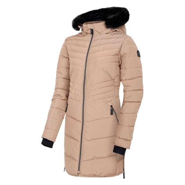 100% polyester. Fyllning: Iloft Ecofill, återvunnen. Design: Slät. Tygteknologi: Ared 10000, Andningsbart, DWR-finish, PFC-fritt, PFOA-fritt, PFOS-fritt, Duschtätt, Termiskt, Vattentätt. Hög värme, vadderad, två slitsar med dragkedja. Halsringning: Huva. Ärmtyp: Långärmad. Funktioner på huva: Justerbar, avtagbar kant i fuskpäls. Längd: Mellanlång. Fickor: 2 nedre fickor, dragkedja. Fästning: Tvåvägsdragkedja. Hållbarhet: Tillverkad av återvunnet material, Hållbara material. 6 UK: 30 tum. 8 UK: 32 tum 10 UK: 34 tum 12 UK: 36 tum 14 UK: 38 tum 20 UK: 45 tum 18 UK: 43 tum 16 UK: 40 tum