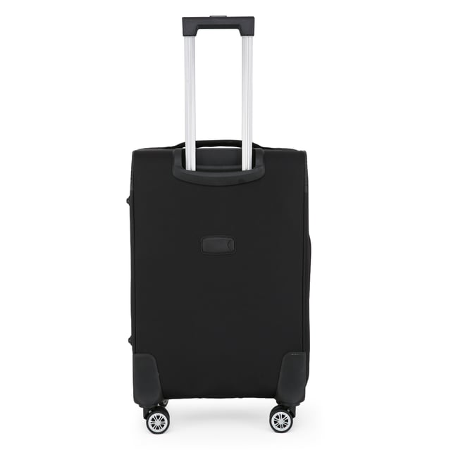 Upgrade uw reisbenodigdheden met de 8-wiel lichtgewicht zwarte koffers, ontworpen voor stijl, duurzaamheid en bruikbaarheid. Deze soft-shell bagageset is gemaakt van hoogwaardig nylon en biedt een strak uiterlijk en uitzonderlijke prestaties voor al uw reizen. Kenmerken: Lichtgewicht nylon materiaal: Duurzaam maar lichtgewicht, waardoor het gemakkelijk te hanteren is en langdurig gebruik garandeert. Soft-Shell ontwerp: Biedt flexibiliteit en veerkracht om schokken tijdens het reizen te absorberen. Veilig TSA-slot: Houdt uw bezittingen veilig en TSA-conform voor naadloze veiligheidscontroles op de luchthaven. 4X dubbele wielen met 360° mobiliteit: Zorgt voor moeiteloze manoeuvreerbaarheid over verschillende oppervlakken. Ergonomische telescopische handgreep: Ontworpen voor comfort en eenvoudige bediening. Georganiseerd interieur: Inclusief spanriemen, compartimenten met rits en gaasverdelers voor probleemloos inpakken. Beschikbare maten en specificaties: Cabine: Afmetingen: 36,5 x 23,5 x 58 cm Gewicht: 2,50 kg Capaciteit: 43L Medium: Afmetingen: 42 x 26 x 67 cm Gewicht: 3,40 kg Capaciteit: 64L Groot: Afmetingen: 48 x 30 x 76 cm Gewicht: 4,30 kg Capaciteit: 98L Deze veelzijdige koffers zijn perfect voor alle soorten reizen, of het nu een korte reis of een langere vakantie is. Het strakke zwarte ontwerp zorgt voor tijdloze elegantie, terwijl de lichtgewicht constructie en geavanceerde functies ongeëvenaard gemak bieden. - Let op: Selecteer de gewenste maat. Maten worden afzonderlijk verkocht, niet in sets.