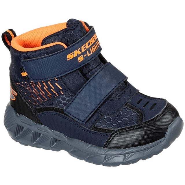 Light-up your steps in cushioned comfort with the Skechers S Lights: Magna-Lights boot. This sporty trainer boot features a synthetic upper with hook and loop strap closures and shock-absorbing light-up midsole.
- Shock-absorbing midsole with light-up detail
- Synthetic upper with mesh lining
- Hook and loop strap closures
- Flexible rubber traction outsole