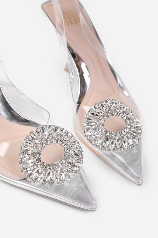 Perspex kitten heel store