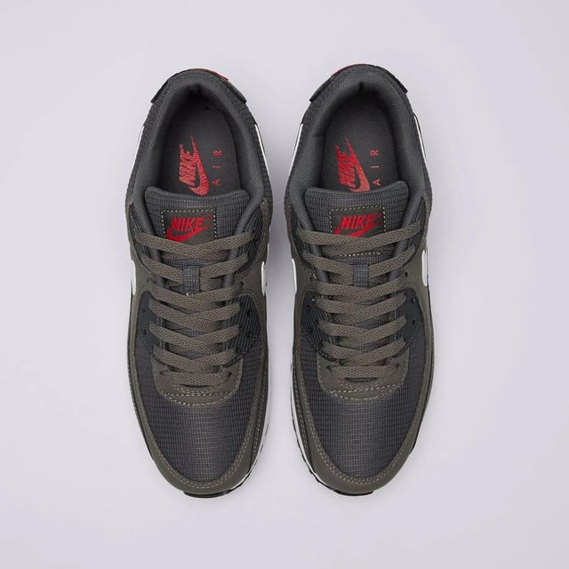 Nike Air Max 90 Men's Trainers in Iron Grey/White/University Red