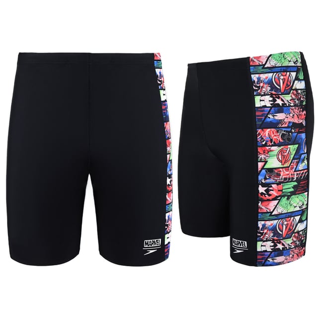 The Speedo Marvel Allover Panel Jammer swimsuit has a comfortable and secure fit. They include an internal cord and are designed with Endurance 10 fabric that is soft to the touch and retains shape. 
Features: 
- Secure fit: the internal drawstring allows you to adjust the trousers 
- Greater resistance to chlorine than standard bath fabrics 
- Form of retention: the fabric is stretched so you can enjoy your bath without feeling restricted 
- Sun protection - UPF 50+