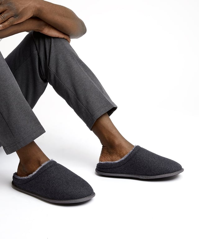 Dune Mens FREDERIK Wool Felt Mule Slippers Frederik