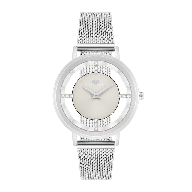 Are you looking for a special watch? Then this women's model from Rhodenwald & Sons is a good choice: Functional design combines with a contemporary interpretation of the skeleton-maker traditional watchmaker art creates an expressive accessory. A hint of skin shimmers between the dial and the bezel, sophisticated by stylized barnice, decorated with crystals from Swarovski®. A dial with Sunray cut and Dauphine Zeherer reflects the sunlight. The robust stainless steel housing and a perfectly coordinated stainless steel bracelet in Milanane-optics with sliding caps ensure the best suitability for everyday use.