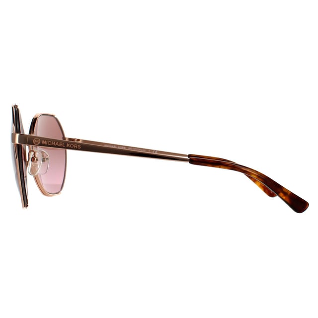 Michael Kors Round Womens Rose Gold Brown Pink Gradient Sunglasses