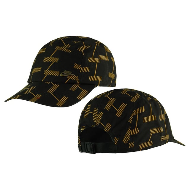 Nike Fusion Graphic Logo Black Yellow Adjustable Mens Cap 253453 010