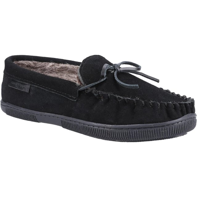 Hush Puppies Mens Ace Suede Slippers Black