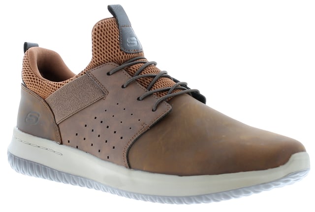 Skechers mens online casual brown shoes