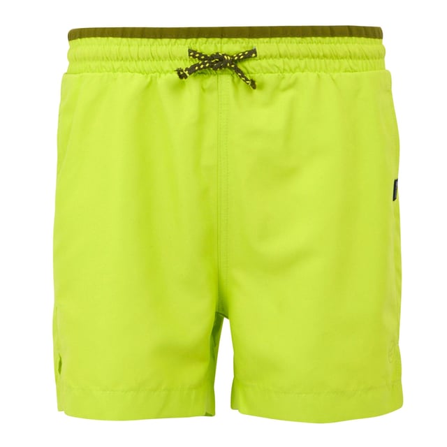 Regatta Childrens/Kids Skander III Plain Swim Shorts (Wild Lime) 100% Recycled Polyester. Fabric: Microfibre. Design: Logo, Plain. Pockets: 2 Side Pockets. Fastening: Pull-On. Fabric Technology: Durable, Lightweight, Quick Dry. Side Slits. Please Note: Ages 5-6 Years And Above Have Inner Mesh Liner. Waistline: Drawcord, Elasticated.