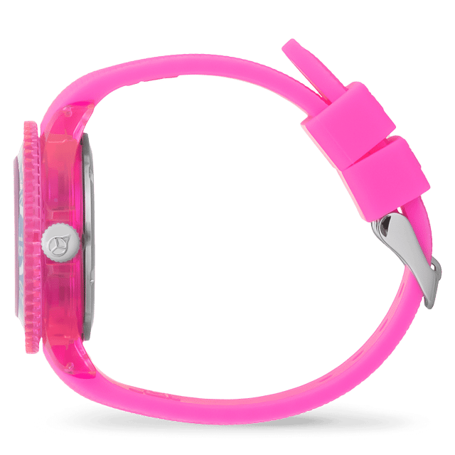 This Ice Watch Cartoon Analogue Watch for Child is the perfect timepiece to wear or to gift. It's Pink 35 mm Round case combined with the comfortable Pink Silicone will ensure you enjoy this stunning timepiece without any compromise. Operated by a high quality Quartz movement and water resistant to 10 bars, your watch will keep ticking. This colourful watch Comes with a Turn-able bezel it is perfect for every gift. The watch has a function: Luminous Hands. High quality 19 cm length and 16 mm width Pink Silicone strap with a Buckle. Case diameter: 35 mm, case thickness: 12 mm, case colour: Pink and dial colour: Pink.