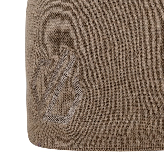 100% Acrylic. Lining: Fleece. Fabric: Knitted. Design: Embroidered, Logo, Ribbed.