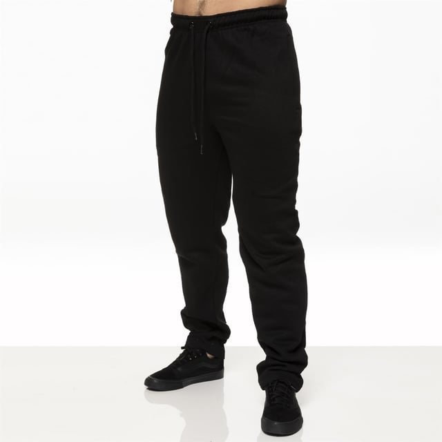 Mens Open Hem Joggers With Zip Pockets In Black