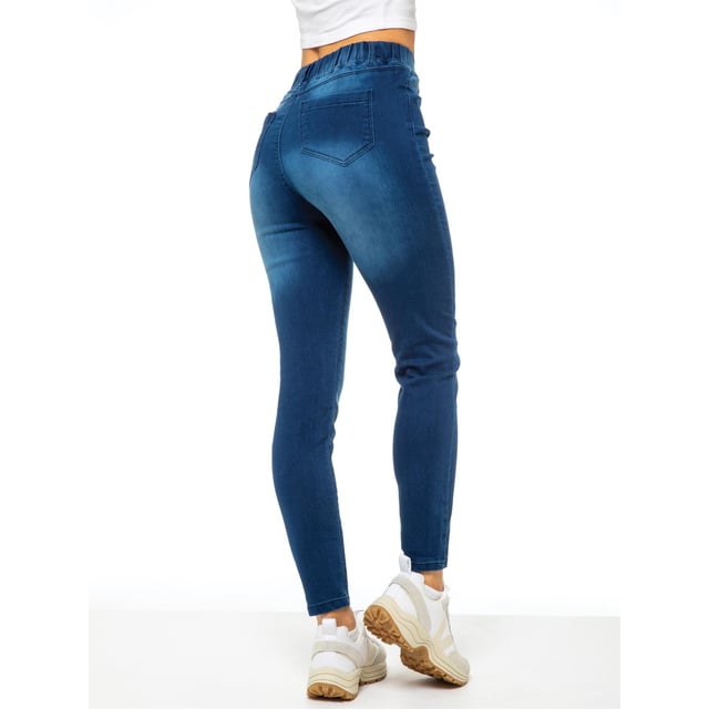 Enzo Womens Skinny Jeggings. Made from premium stretch material fabric for a comfort fit and unrestricted movement. Featuring 2 Back Pockets Belt Loops And Elasticated Waist For Comfort. Ideal for Casual Or Workwear