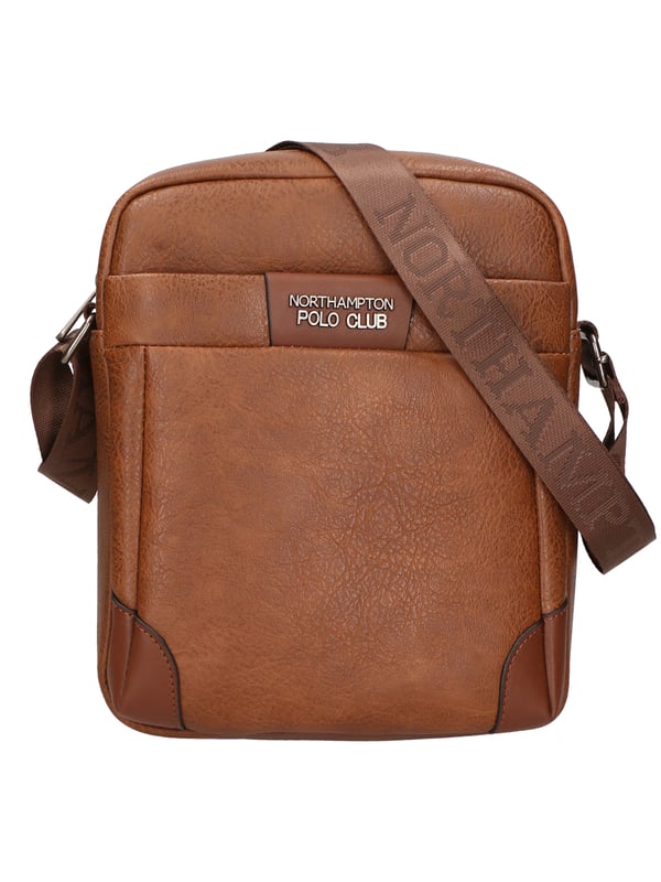 Northampton polo club Einzelfächer PU Leder -Messenger -Umhängetasche. Veganer Produkt.