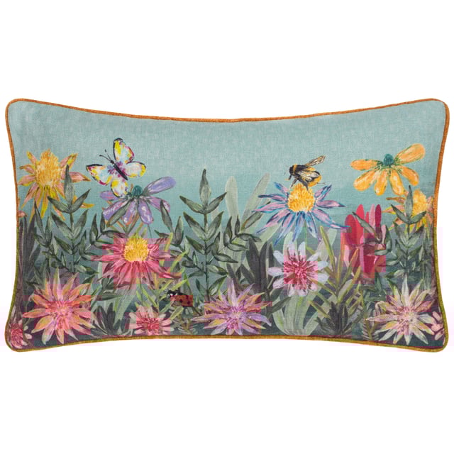 Transform your space with the enchanting Country Wilds Blossom Meadow Printed Cushion. This beautifully hand-painted design features intricate florals and delicate details like lively bees, charming ladybirds, and graceful butterflies, evoking the serenity of a countryside meadow in full bloom. Crafted on a soft-touch woven fabric, the cushion combines luxurious texture with vibrant artwork, creating a perfect blend of sophistication and whimsy. The plain reverse with a piped edge adds a refined finish, ensuring it complements any room. Ideal for those who value comfort and classic rural charm, this cushion invites the beauty of nature into your home with effortless elegance.
