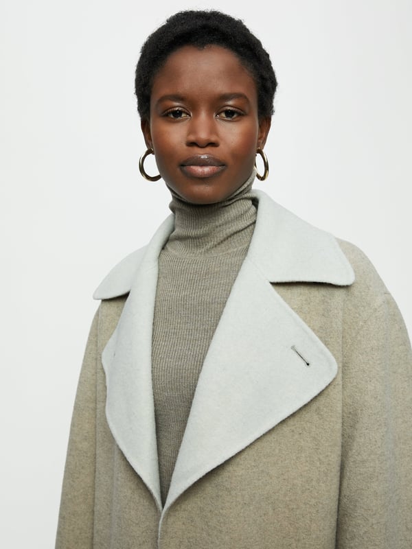 jigsaw slade double face wool trench coat