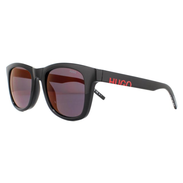 Hugo by Hugo Boss Sunglasses HG 1070/S 807 AO Shiny Black Red Mirror are a modern rectangle style with Hugo branded temples and mirrored lenses