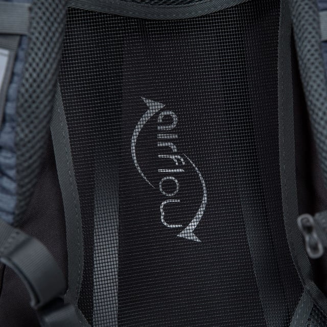 45 litre DLX rucksack. Airflow system. Main pocket. Trekking pole loops. Ice axe loops. Mesh venting system. Hydration pack access. Raincover. 420D Polyester Mini Ripstop. Approx: 20cm x 70cm x 90cm.