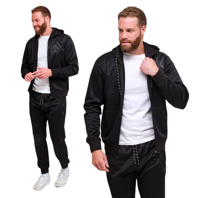 This is the Men’s 2-Button Suit Tracksuit. A perfect tracksuit that showcases modern designs, the attire is appropriate for the gym, exercise, sporting events, and even at leisure. The adjustable hoodie has a drawstring, which can be used to fit it to the head, as well as a zip in the front for easier wearing. The set is accompanied by joggers, which have a tapered look but allow for the easy movement of legs due to the elastic waist and cuffed ankles. This sturdy fabric is designed to breathe easily, providing comfort all day long, even when being active. This active wear suit is great because it is smart casual for the gym, for sports, for going outdoor, or simply staying indoors. Comes in different sizes to fit different body shapes.
