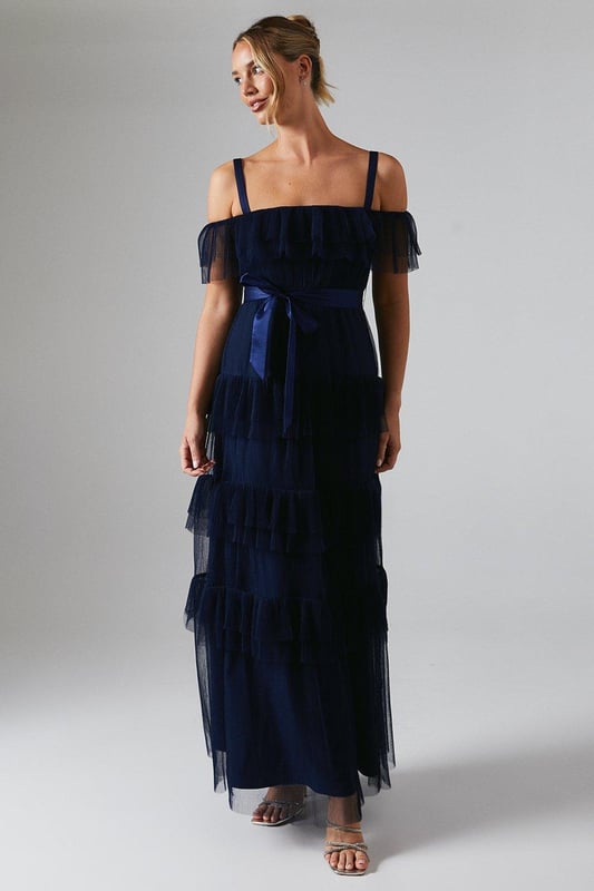 Pleated skirt bridesmaid dress sale