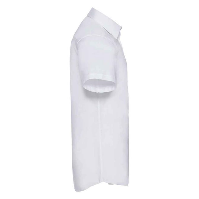 Russell Collection Men's Easy Care Oxford Short Sleeve Shirt – 70% Cotton, Button-Down Collar - View #3