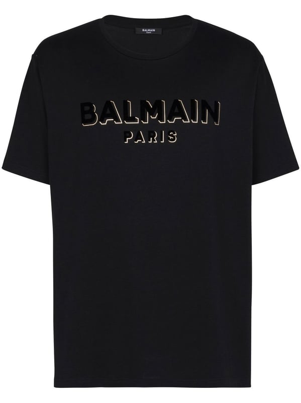 【関税込】BALMAIN Velvet logo t-shirt Balmain Velvet Emblem Logo Cotton T-Shirt | T-Shirts | Harry