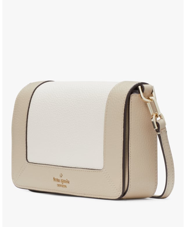 Lena Colorblock Pebbled Leather Small Flap Crossbody, Zip Pocket, Slip Pocket,  Length: 4.00 Cm,  Width: 12.00 Cm,  Height: 20.50 Cm