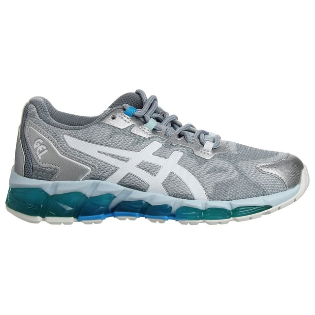 The Asics Gel-Quantum 360 6 Women's Grey Trainers are a stylish and high-performance choice for female athletes and fitness enthusiasts. Here's a detailed description with key features:

 Modern Design:  The Gel-Quantum 360 6 trainers by Asics are designed with a modern and sleek aesthetic. They feature a contemporary design that appeals to women with an active and fashion-forward lifestyle.

 Quality Materials:  Asics is renowned for using top-quality materials in their footwear. These trainers are typically constructed from durable and breathable materials, ensuring both longevity and comfort.

 Chic Grey Color:  The trainers come in a chic grey color with complementary accents, offering a versatile and fashionable look that pairs effortlessly with various athletic and casual outfits.

 360-Degree Gel Cushioning:  These trainers often incorporate Asics' signature 360-degree Gel cushioning technology. This advanced cushioning is strategically placed throughout the shoe to provide superior shock absorption and cushioning, reducing the impact on joints and offering a plush and comfortable ride.

 Responsive Midsole:  The midsole is engineered to deliver responsive cushioning, enhancing your overall athletic performance by providing the ideal balance of support and comfort.

 Lace Closure:  The trainers typically include a traditional lace-up closure system, allowing for a secure and customizable fit tailored to your foot shape.

 Padded Collar and Tongue:  To ensure comfort and prevent chafing during workouts, the trainers come with a padded collar and tongue.

 Breathable Upper:  The upper of the shoes is generally made from a breathable mesh material, promoting airflow and reducing moisture buildup inside the shoe.