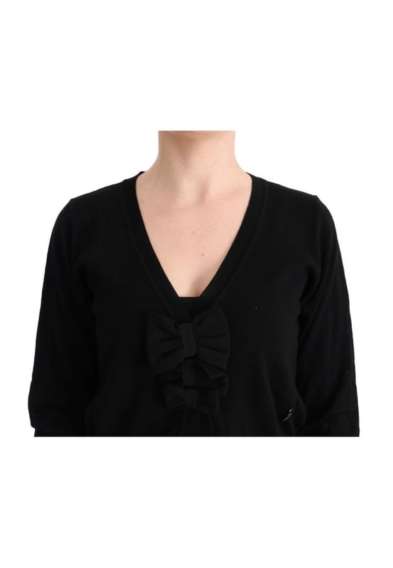 Brand: MARGHI LO
  Color: Black
  Model: Cardigan
  Material: 100% Wool
  Gender: Women
Size on Tag: IT44|L