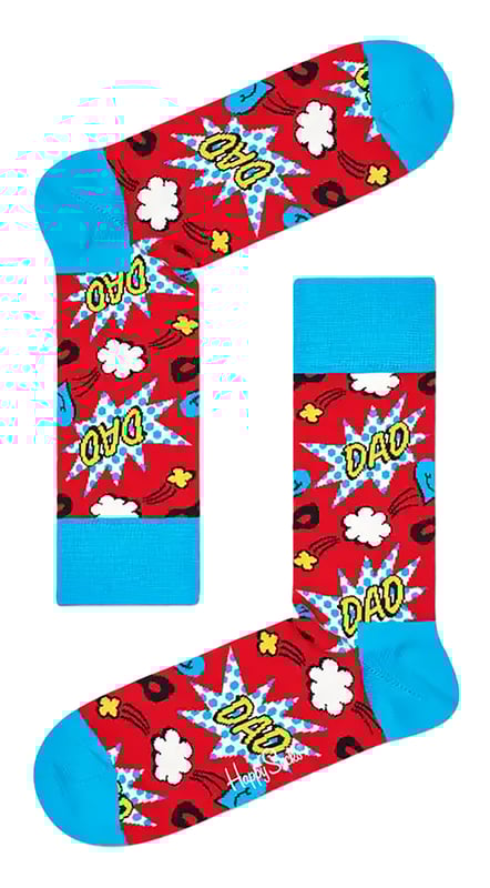 Comic Pattern Cotton Blend Dad Socks by Happy Socks Experience the universe of comic fandom right at your feet with the Happy Socks Comic Pattern Colourful Cotton Dad Socks. Available in sizes 36-40 and 41-46, these compelling socks effortlessly intertwine fashion and nostalgia, making them an essential addition to your collection. Ensconce your feet in the comfort these socks afford, a must-have for every superhero enthusiast.Happy Socks are thoughtfully conceived to bring an invigorating burst of colourful comic patterns into your everyday ensemble. With a masterful blend of comfort, appeal, and year-round wearability, these socks are woven to accommodate your dynamic lifestyle. Made from a breathable composition of 75% Cotton, 24% Polyamide, and 1% Elastane, these socks are a perfect blend of durability, flexibility, and softness.Happy Socks Comic Pattern Colourful Cotton Dad Socks possess a host of merits. Their distinct comic pattern adds a touch of graphical nostalgia to your look, whilst the snug, sweat-absorbing blend ensures ongoing pristine foot hygiene. Unleash your inner comic aficionado and stride into comfort with these stylish socks - your go-to choice for inspired sock wear.Key Product Features- Vibrant and vivid- Quality material- Nostalgic comic design- Suitable for all seasons- Ideal for everyday wear- Available in sizes 36-40 & 41-46