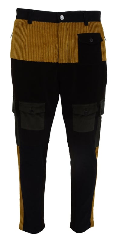 DOLCE & GABBANA Black Yellow Cotton Men Pants
  99% Cotton 1% Elastane
  Tapered trousers design
  Logo details
  Made in Italy
Material: 99% Cotton 1% Elastane