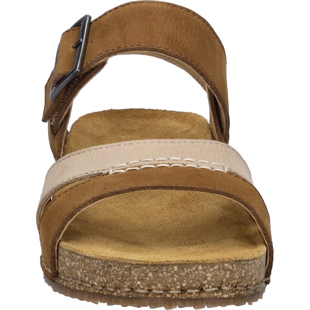 This comfortable sandal is processed from high quality nubuck leahter and is therefore particularly stable. By manufacturing AGO this sandal is robust and yet lightweight. With the shoe width G, the sandal Hannah 01 is very comfortable for normal foot.