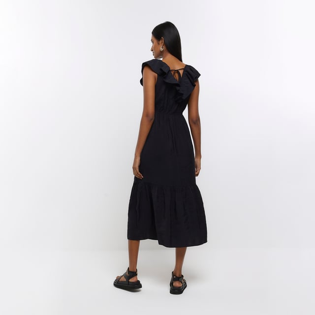River island black swing hot sale dress