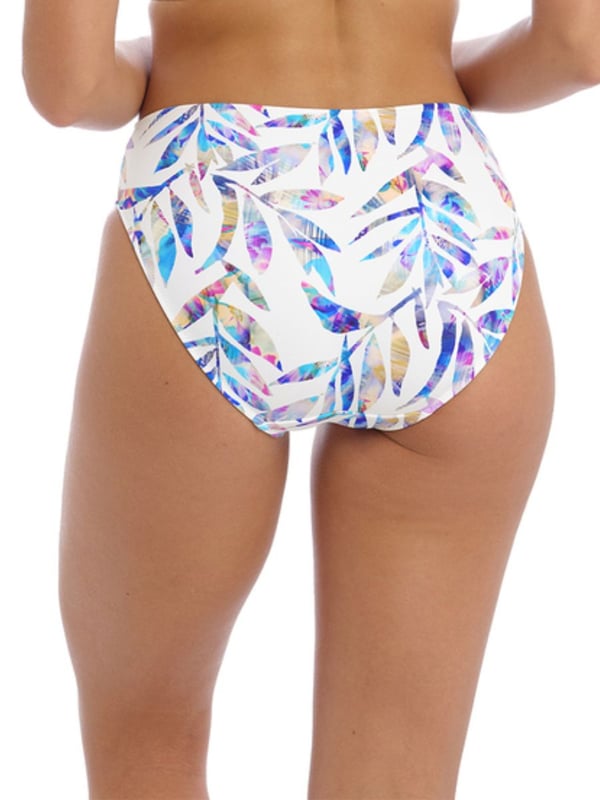 Fantasie Calypso Harbour Mid Rise Bikini Brief. Medium coverage and fully lined, this product is recommended hand wash only.