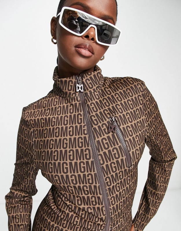 Missguided Ski bodysuit in brown