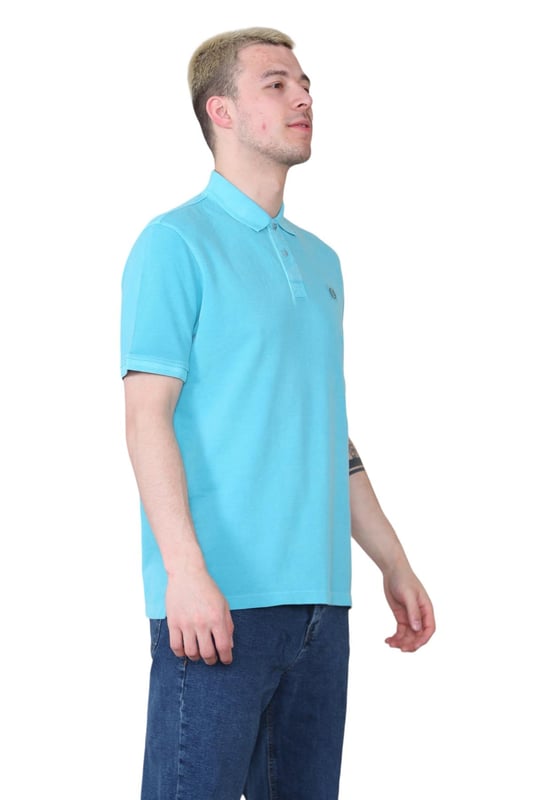 M&S Mens SS Polo Shirt in Turquoise