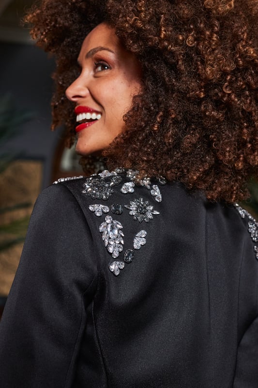 Up your blazer game
Stunning jewel embellishment makes it extra special
Cut-to-flatter fitted single-breasted style
Day or night, dressed up or down
Create a statement suit with tailored trousers
Elevate jeans and a nice top