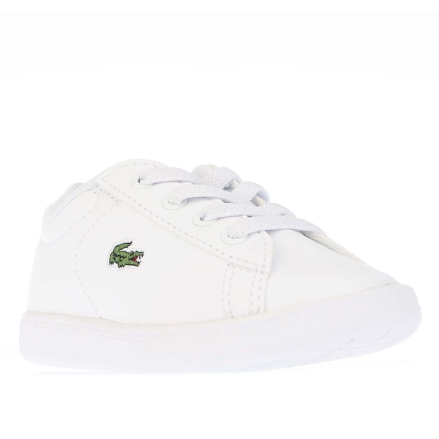 Girl s Lacoste Infant Carnaby Evo Trainers in White pink
