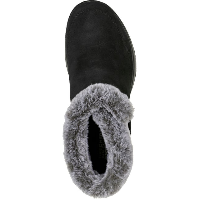 Enjoy the season in plush comfort with Skechers On-the-GO Joy - First Glance. This slip-on cold-weather bootie features a 3M Scotchgard treated suede upper with a faux-fur trim and lining, 5-GEN Technology cushioning, plus a Skechers Air-Cooled Goga Mat insole.