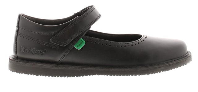 Kickers Junior Girls Shoes School Kopi Mj Brogue Leather Black. Leather Upper. Pu Lining. Synthetic Sole. Footwear Slip-On.