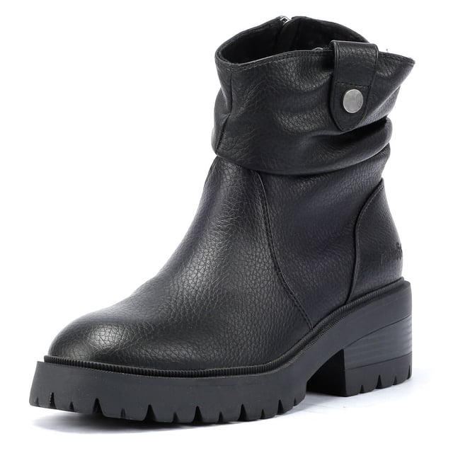 Step out in style with these western-inspired mid-calf boots, featuring a sleek faux-leather upper and convenient side zip fastening for effortless wear. Designed with a trendy lug platform sole and a 2-inch stacked heel. These chic and durable vegan boots offer the perfect combination of comfort and eco-friendly fashion.